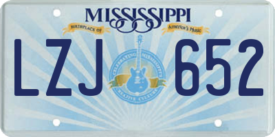 MS license plate LZJ652