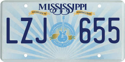 MS license plate LZJ655
