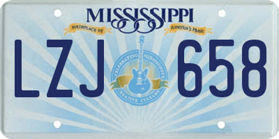 MS license plate LZJ658