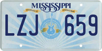 MS license plate LZJ659