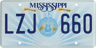 MS license plate LZJ660