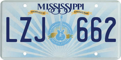 MS license plate LZJ662