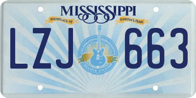 MS license plate LZJ663