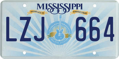 MS license plate LZJ664