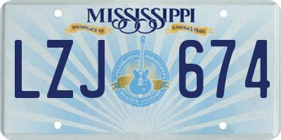 MS license plate LZJ674