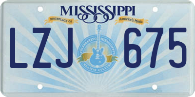 MS license plate LZJ675