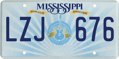 MS license plate LZJ676