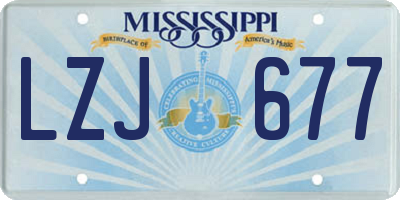 MS license plate LZJ677