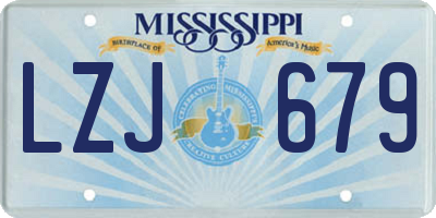 MS license plate LZJ679