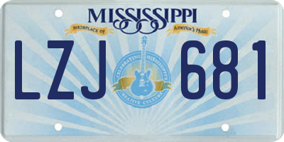 MS license plate LZJ681