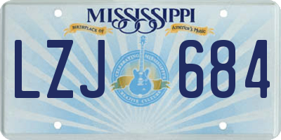 MS license plate LZJ684