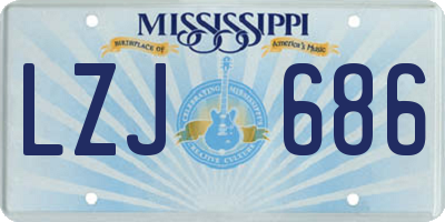 MS license plate LZJ686