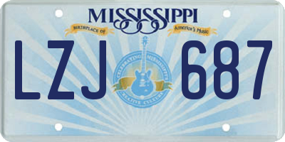 MS license plate LZJ687