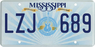 MS license plate LZJ689
