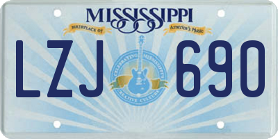 MS license plate LZJ690