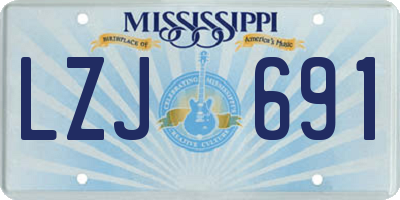 MS license plate LZJ691