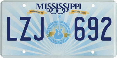 MS license plate LZJ692