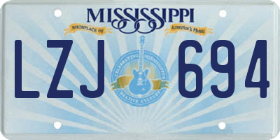 MS license plate LZJ694