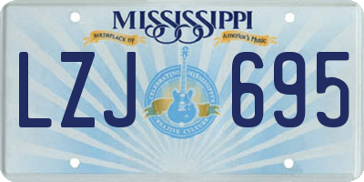 MS license plate LZJ695