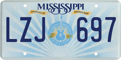 MS license plate LZJ697
