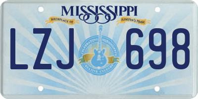 MS license plate LZJ698