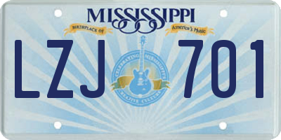 MS license plate LZJ701