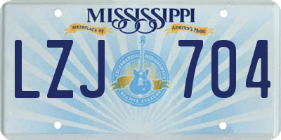 MS license plate LZJ704
