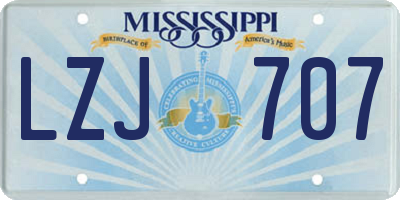 MS license plate LZJ707