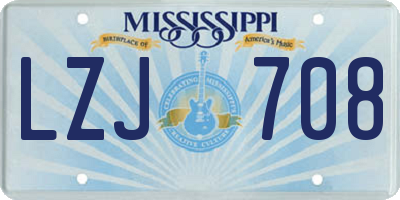 MS license plate LZJ708