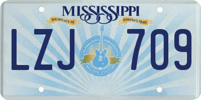 MS license plate LZJ709