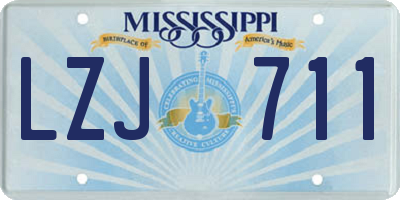 MS license plate LZJ711