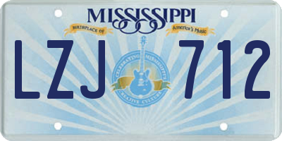 MS license plate LZJ712