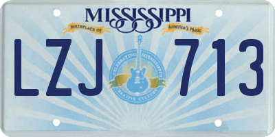 MS license plate LZJ713