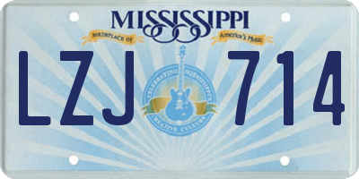 MS license plate LZJ714