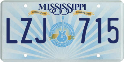 MS license plate LZJ715