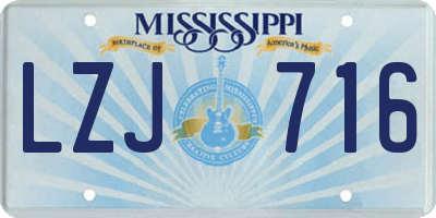 MS license plate LZJ716