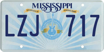 MS license plate LZJ717