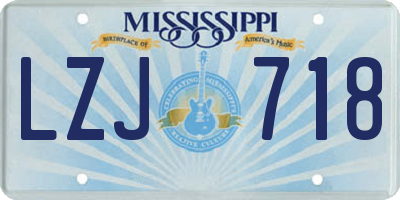 MS license plate LZJ718