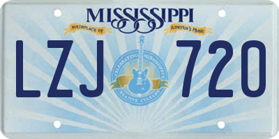 MS license plate LZJ720