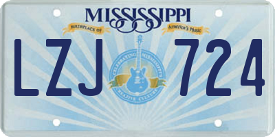 MS license plate LZJ724