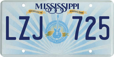 MS license plate LZJ725