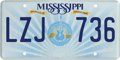 MS license plate LZJ736