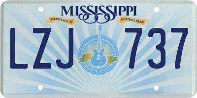 MS license plate LZJ737