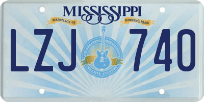 MS license plate LZJ740