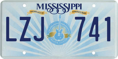 MS license plate LZJ741