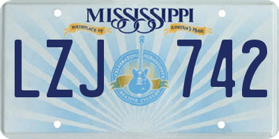 MS license plate LZJ742