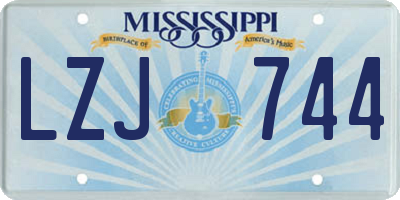 MS license plate LZJ744