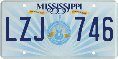 MS license plate LZJ746