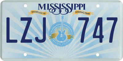 MS license plate LZJ747