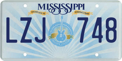 MS license plate LZJ748